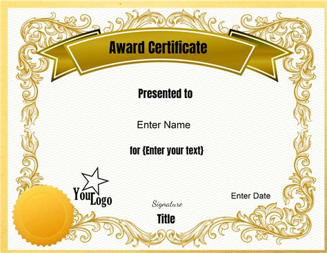 Editable Certificate Template .